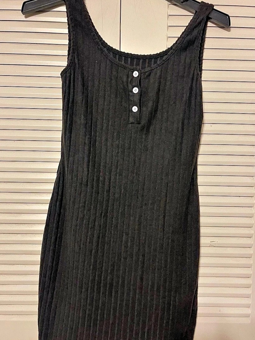 SHEIN Ribbed Mini Dress in Black Size Large